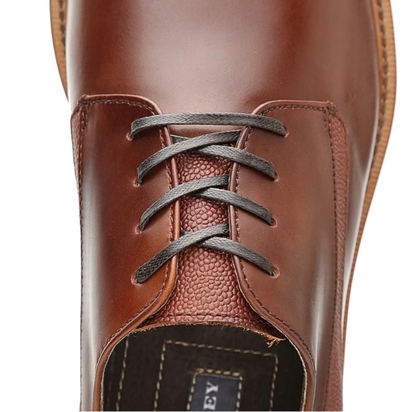 New Men’s Aston Grey Adayde Oxford Cognac Shoes - Picture 8 of 9